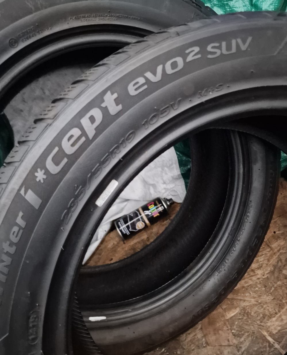 2x 235/55/R19 105V M+S HANKOOK I*cept Evo 2 SUV WINTER PART WORN TIRES TREAD 5MM - Image 8