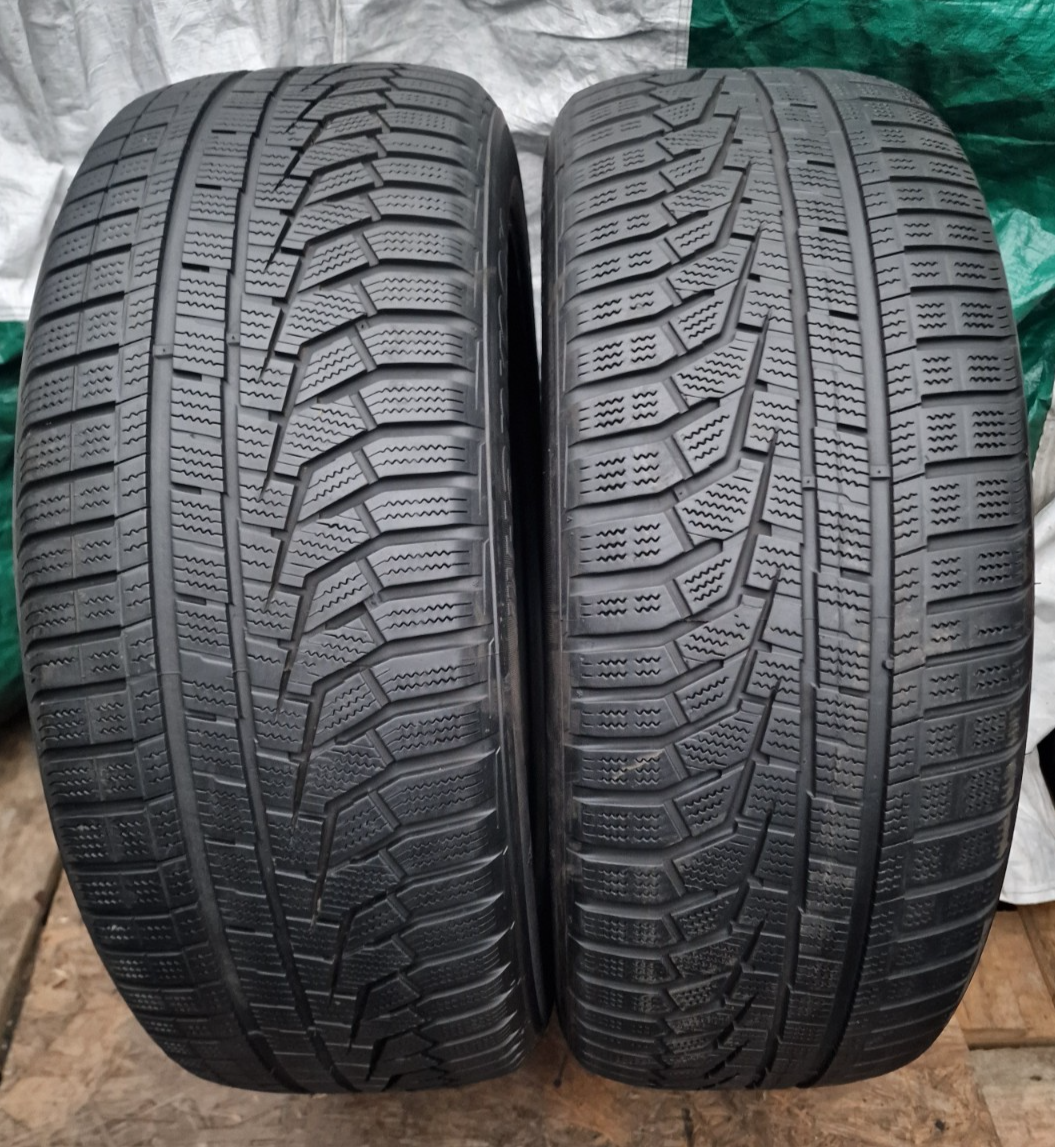 2x 235/55/R19 105V M+S HANKOOK I*cept Evo 2 SUV WINTER PART WORN TIRES TREAD 5MM